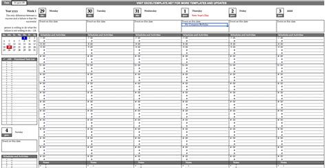 Weekly Planner excel template for free