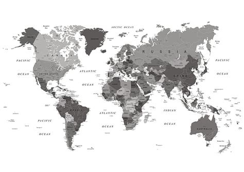 Buy Black and White World Map - shipping .uk, World Atlas HD wallpaper ...