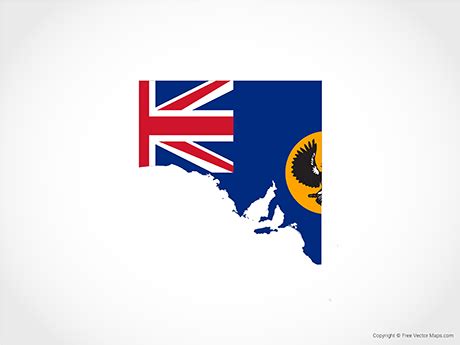 Printable Vector Map of South Australia - Flag | Free Vector Maps