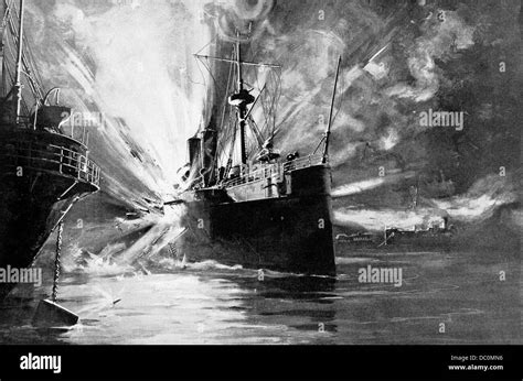 1890s USS MAINE SUNK BY MYSTERY EXPLOSION HAVANA CUBA FEBRUARY 1898 ...