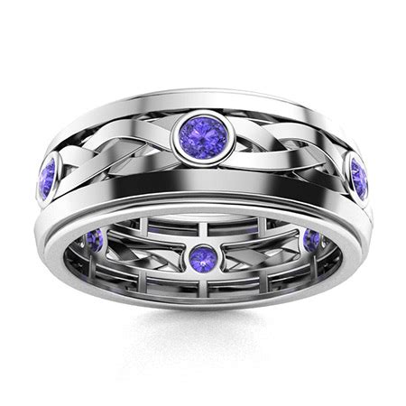 Tanzanite Men's Wedding Bands | Tanzanite Men's Rings | Diamondere ...