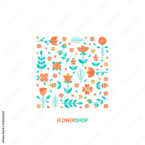 Flower shop logo Stock Vector | Adobe Stock