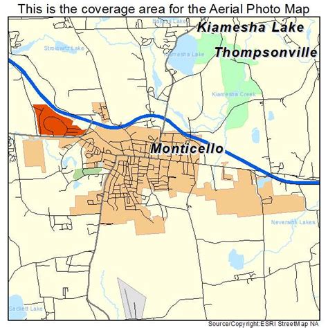Aerial Photography Map of Monticello, NY New York