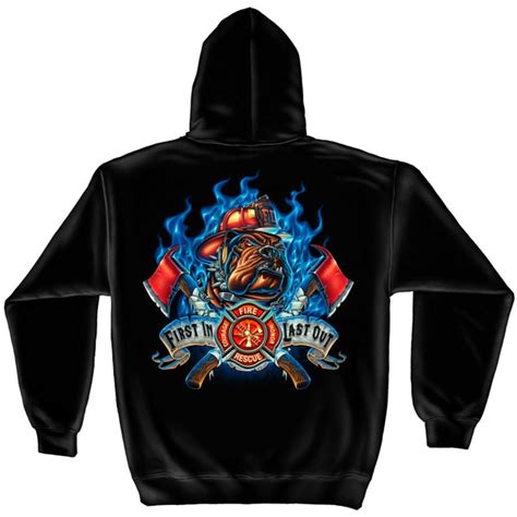 USA Fire Department Black Graphic Hoodie Sweatshirt FREE SHIPPING