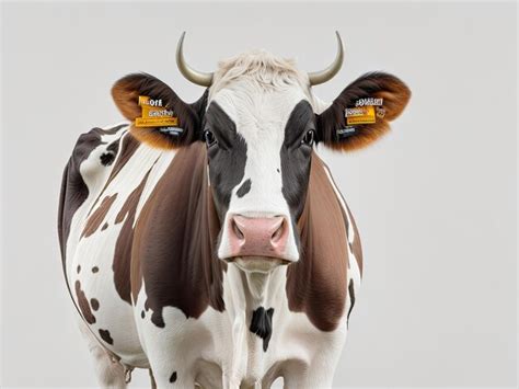 Premium AI Image | portrait cow on white