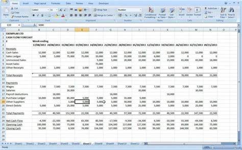 Sample Cash Flow Spreadsheet — excelxo.com