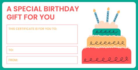 Birthday Certificate Gift Voucher Template Free | Free printable gift ...