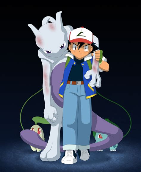 Ash helps Mewtwo by Culu-Bluebeaver on DeviantArt