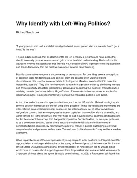 (DOC) Why Identify with Left-Wing Politics? | Richard Sandbrook ...