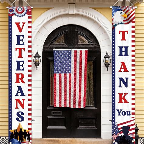 Amazon.com: Veterans Day Decorations - Thank You Veterans Hanging Door ...