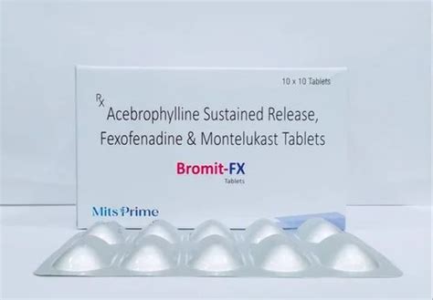 BROMIT FX Acebraphylline SR, Fexofenadine & Montelukast Tab, 10*10 at ...