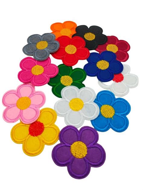 Set of 10 Gorgeous Iron on Flower Patches, Choose Your Colour - Etsy ...