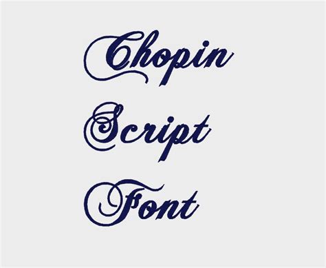 Chopin Script Embroidery Machine Font in Multiple Formats - Etsy