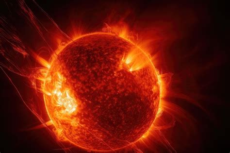 Premium AI Image | Solar flare with view of the suns surface and active ...