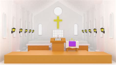 3D model Cartoon Church Interior VR / AR / low-poly | CGTrader