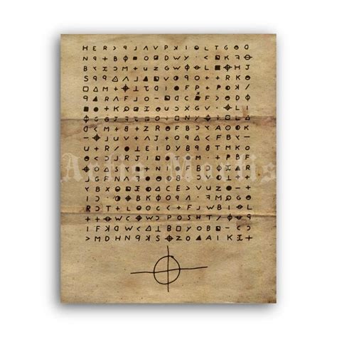 Printable Zodiac Killer Cipher letter cryptogram serial killer poster