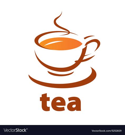 Logo contour cup of tea Royalty Free Vector Image