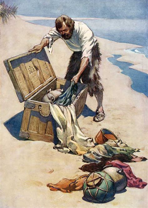 Illustration for Robinson Crusoe by Daniel Defoe - Ralph Noel Pocock as ...