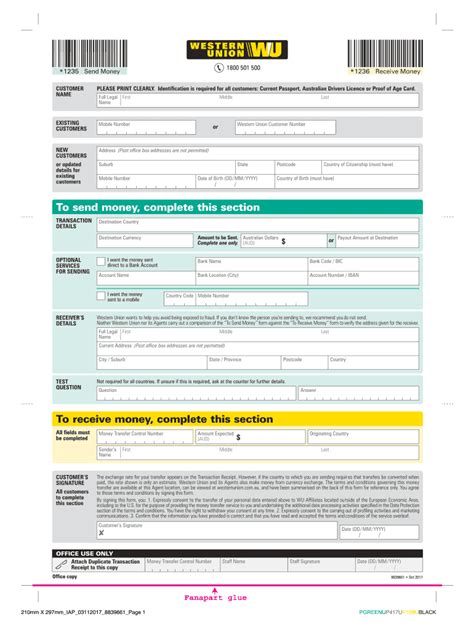 Western Union Form - Fill Online, Printable, Fillable, Blank | pdfFiller