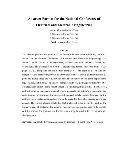 Abstract Format for the Asian Aerosol Conference