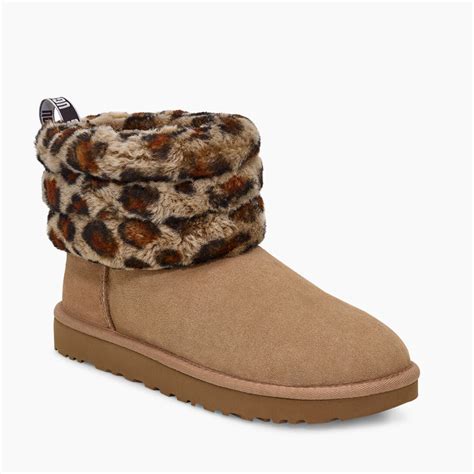 UGG Women's Fluff Mini Quilted Boot Leopard | Laurie's Shoes