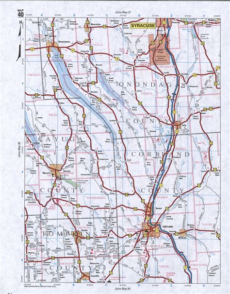 Map of Cortland County, New York state. Detailed image map of Cortland