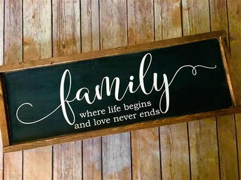 Family Wood Sign - Farmhouse style - Rustic Decor - Framed wood sign ...