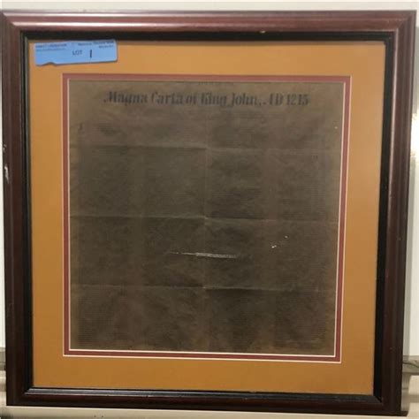 Magna Carta of King John AD 1215 framed document