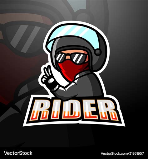 Rider mascot esport logo design Royalty Free Vector Image