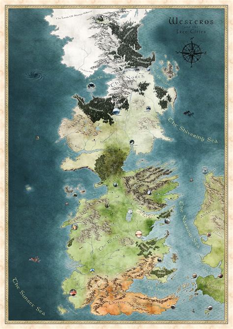 Alexis Gonnet - Map of Westeros and the Free Cities - Game of Thrones