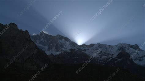 Sunrise over the Himalayas, Nepal - Stock Video Clip - K011/9511 ...