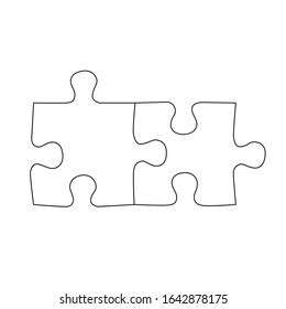 Two Puzzle Pieces Clip Art Black And White