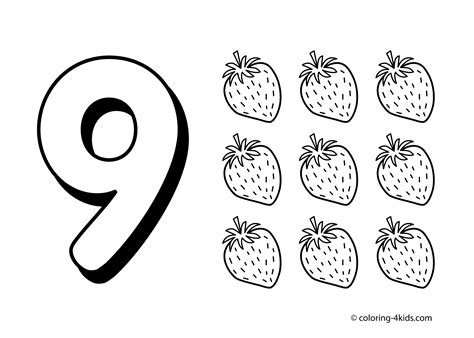 9 numbers coloring pages for kids printable free digits coloring books ...