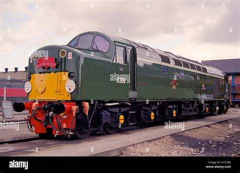 Class 40 locomotive in BR Green livery at Doncaster in 1986 Stock Photo ...