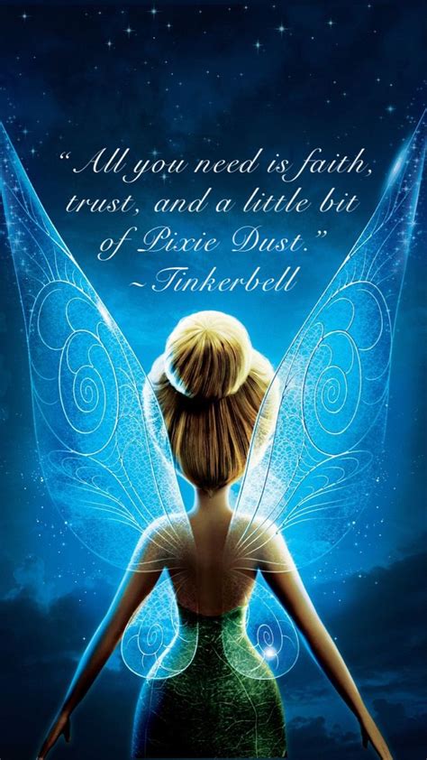 Tinker Bell iPhone Wallpaper with Quote | Tinkerbell disney, Tinkerbell ...