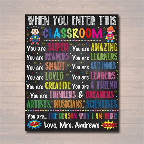 Personalized Printable Superhero Classroom Poster Decor - Etsy ...