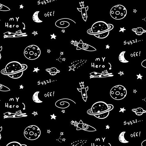 Hand drawn black and white space galaxy pattern 674377 Vector Art at ...