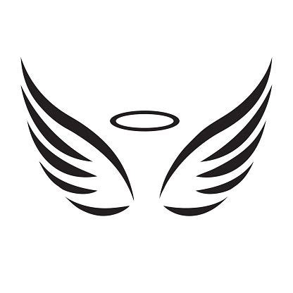 Vector sketch of angel wings on white background | Angel wings clip art ...