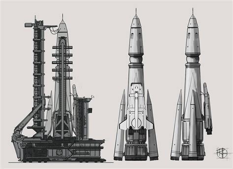 Some more launch pad and rocket designs. #conceptart #rocket #spacerace ...