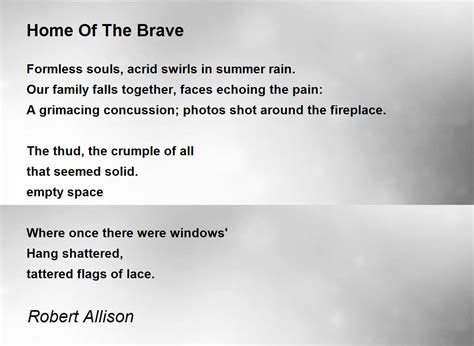 Home Of The Brave - Home Of The Brave Poem by Robert Allison