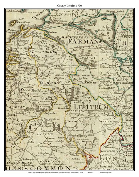 County Leitrim, Ireland 1790 Roque - Old Map Custom Reprint - OLD MAPS