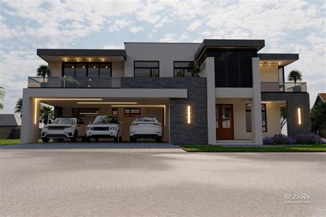 Modern 5 Bedroom Double Storey House - ID 25506 - House Plans by Maramani