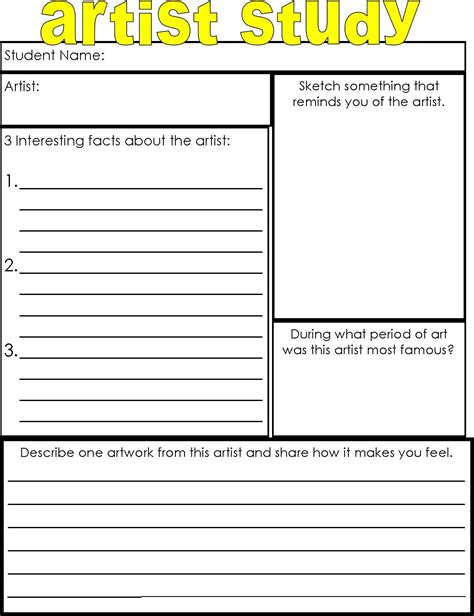 Art History Worksheets Pdf - Download Free Mock-up