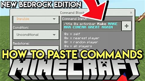 How to paste commands in command blocks | NEW MINECRAFT BEDROCK EDITION ...