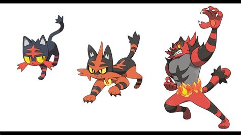 Pokémon Sun & Moon - Starter Litten Evolutions - YouTube