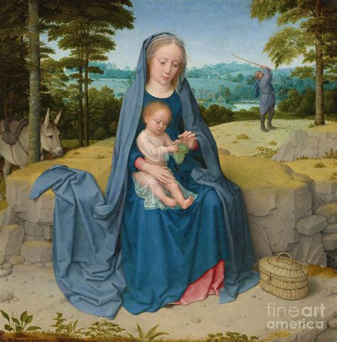 Rest on the Flight into Egypt Painting by Gerard David