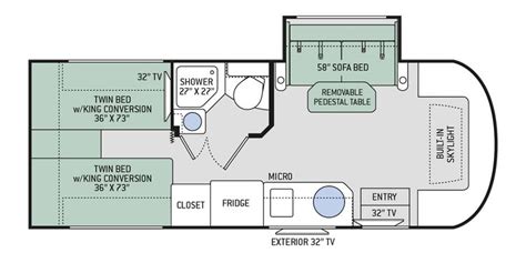 Gemini RUV Class C Motorhomes - Floor Plans | Thor Motor Coach | Travel ...