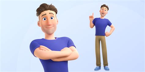 Man Cartoon Character Rigged in Blender - Blender Market