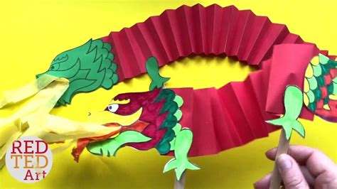 Dragon Paper Puppet DIY - Paper DIY for Chinese New Year - Paper Dragon ...