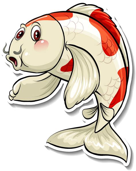 Koi carp fish cartoon sticker 3093800 Vector Art at Vecteezy